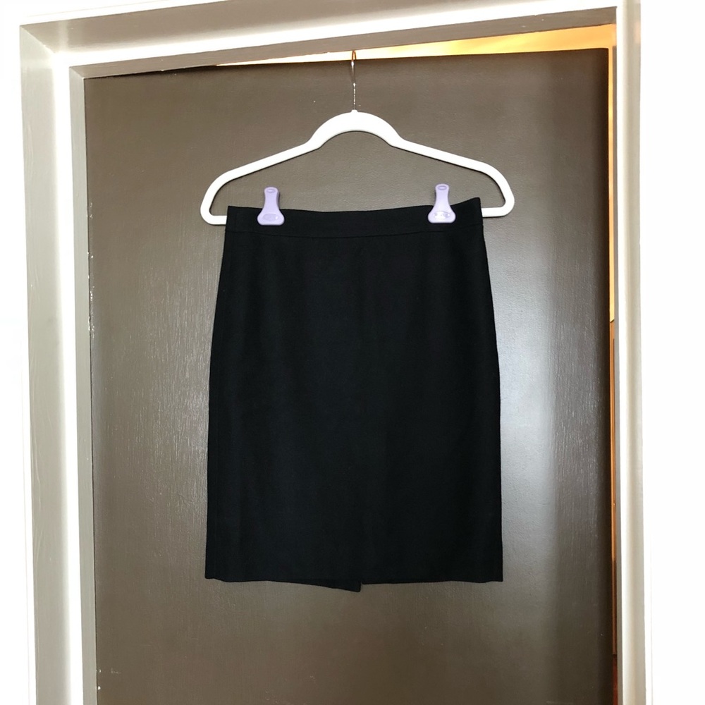 J Crew Black Wool Pencil Skirt
